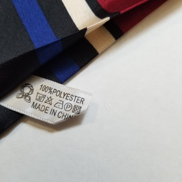 Elegant Striped Scarf in Red, Black, and Cream - Picture 3 of 5